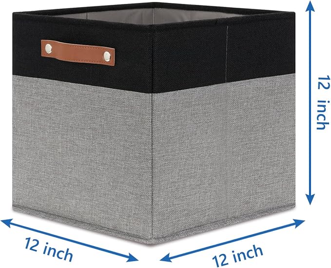 Temary Fabric Cube Storage Bins 12 Inch Decorative Storage Cubes Baskets 4 Pack - Image 2