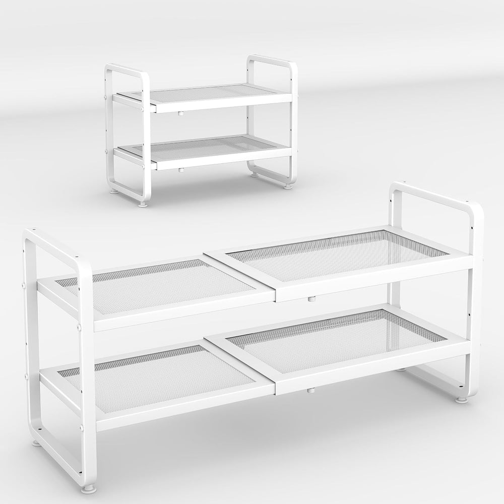 SAYZH 2-Tier Expandable Shoe Rack for Closet, Adjustable Metal Shoe Organizer...