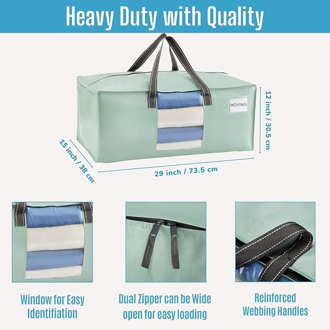 VENO 6 Pack Moving Bags for College, Heavy-Duty Storage Totes, Moving Boxes and - Image 3