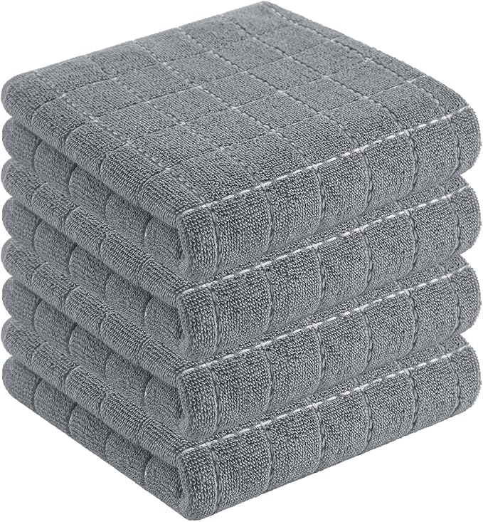 Homaxy 100% Cotton Terry Kitchen Towels, Checkered Designed, Soft and Super by Homaxy