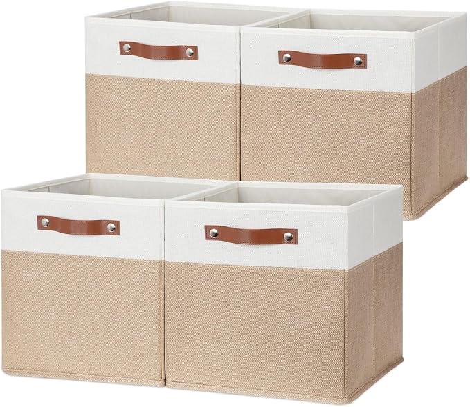 HNZIGE Fabric Storage Cubes, Cube Storage Bins 12 x 12, Decorative Storage by HNZIGE