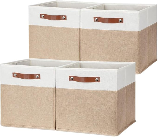 HNZIGE Fabric Storage Cubes, Cube Storage Bins 12 x 12, Decorative Storage by HNZIGE