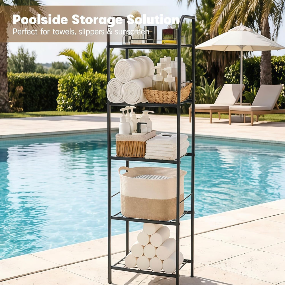 Towel Racks for Bathroom，5-Story Free Standing Towel Holder,Durable Metal Tow...