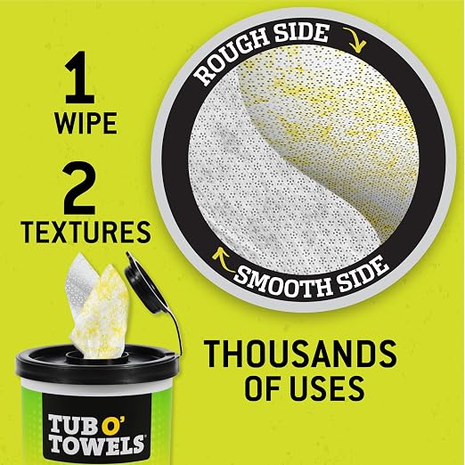 Tub O’ Towels TW75 Heavy-Duty 10" x 12" Size Multi-Surface Cleaning Wipes - Image 3
