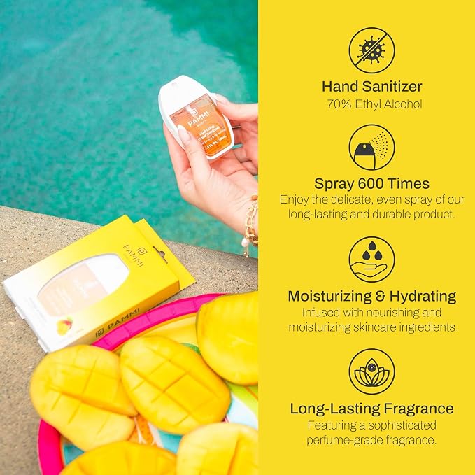 PAMMI Power Mist Hydrating Hand Sanitizer Spray, Portable Travel Size Pocket - Image 3
