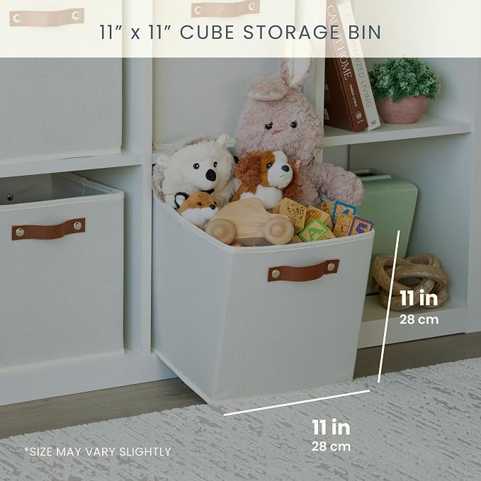 OrganiHaus 11x11 Fabric Cubes Storage Bins Set of 4, Foldable Collapsible - Image 2