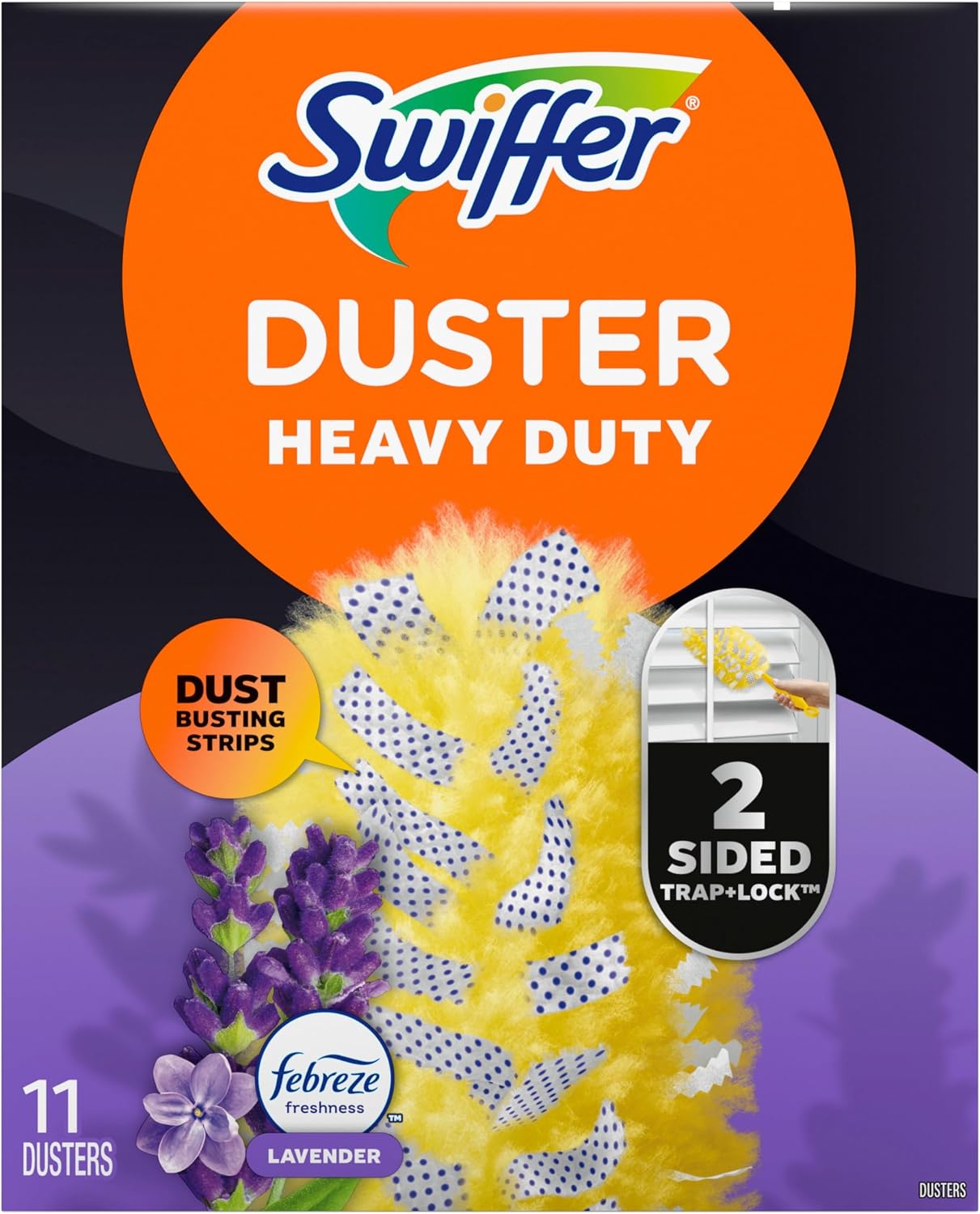 Swiffer Dusters Heavy Duty Multi-Surface Duster Refills for Cleaning, Lavender, 11 Count