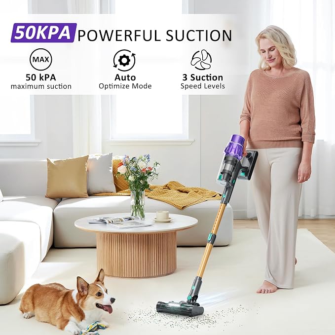 Cordless Vacuum Cleaner, 50KPA/70Mins Vacuum Cleaners - Image 3