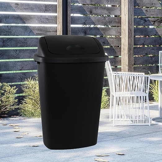 13 Gallon Black Outdoor Garbage Can - Image 5