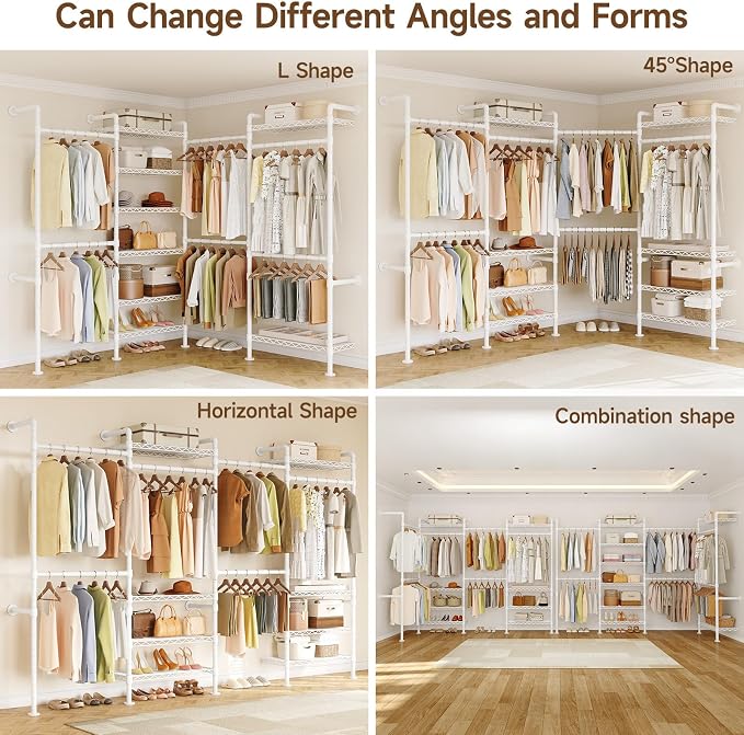 ONBRILL L4 Wall Mounted Industrial Pipe Clothing Rack, Closet Organizer System - Image 6