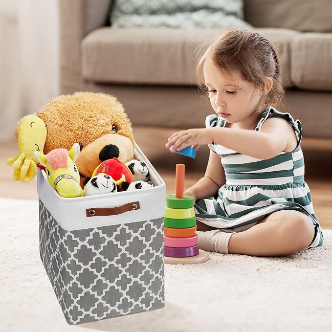 DULLEMELO Storage Baskets Large 17"x12"x15" Foldable Rectangular Storage Bins - Image 7