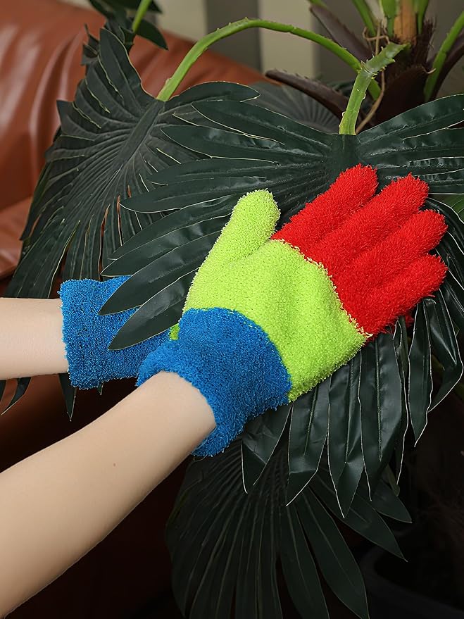 Patelai 3 Pairs Microfiber Plant Dusting Gloves Leaf Cleaning Gloves - Image 4