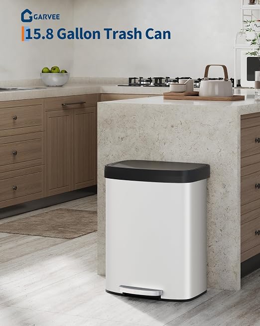 Garvee 16 Gallon / 60 Liter Metal Trash Can - Image 2