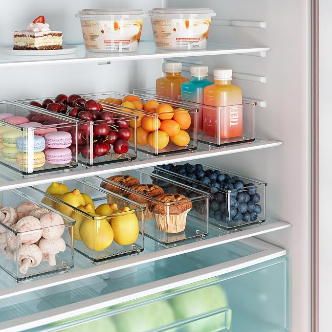 4 PACK Freezer Organizer Bins Clear Stackable Storage Bins - Image 6