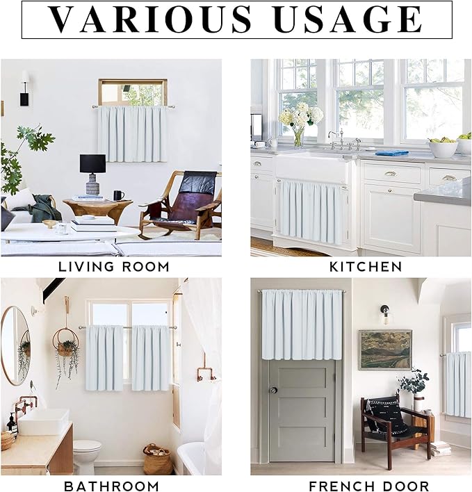 RYB HOME Small Curtains for Kitchen Window - Image 7