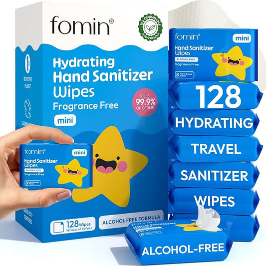 Fomin Mini Hand Sanitizer Wipes 16 Pack by FOMIN