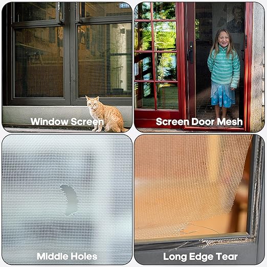 14 Sheets Window Screen Patches Repair Kit, Strong Adhesive Fiberglass Quick - Image 6