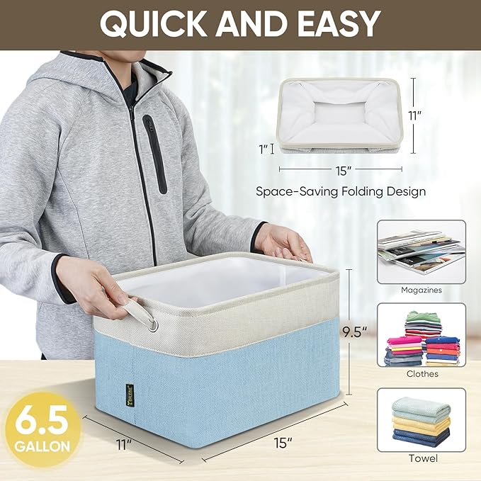 BALEINE 4 Pack Fabric Storage Bins - Image 7
