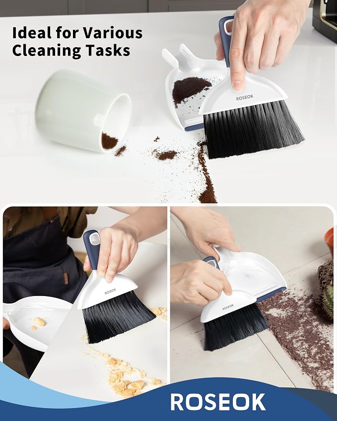 Mini Broom and Dustpan Set for Cleaning, Compact Desktop Dustpan - Image 3