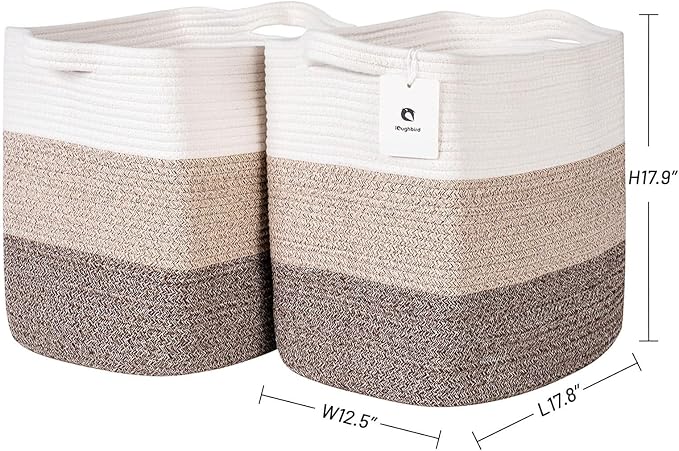 Storage Baskets for Clothes Fabric Cotton Rope Storage Basket - Image 5