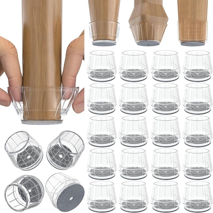 24PCS Silicone Chair Leg Floor Protectors by Violibar