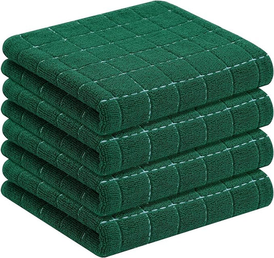 Homaxy 100% Cotton Terry Kitchen Towels, Checkered Designed, Soft and Super by Homaxy
