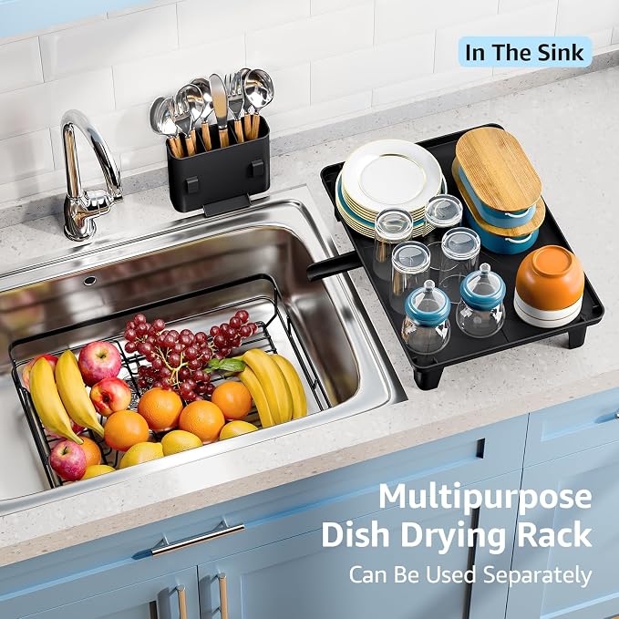Dish Drying Rack for Kitchen Counter, Space-Saving Dish Rack, Sink Kitchen - Image 7