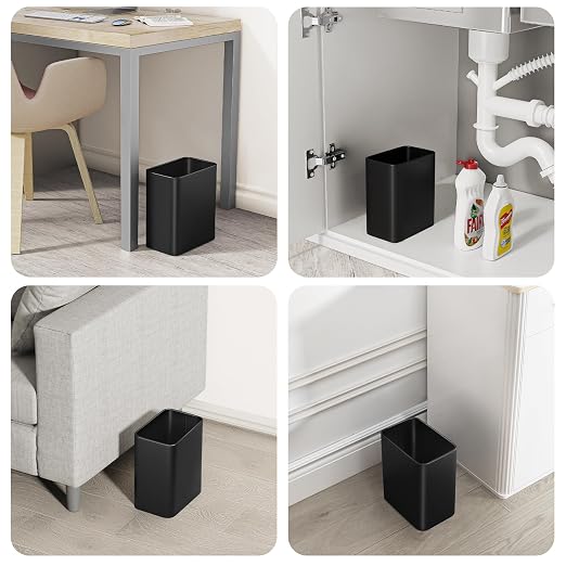 Cesun Small Bathroom Trash Can 2.1 Gallon Wastebasket, Modern Metal Garbage Can - Image 7
