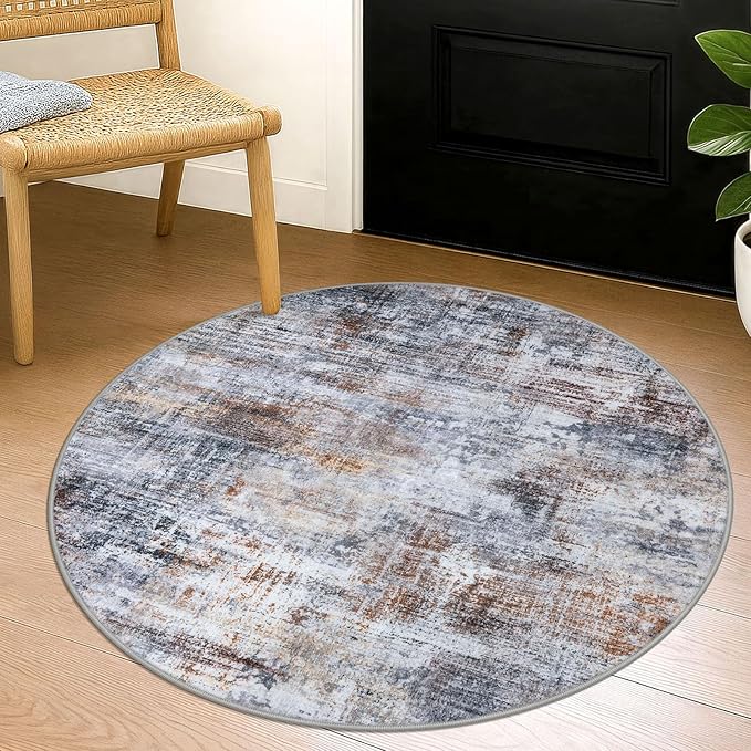 IOHOUZE Round Area Rug 3 Ft Circle Entryway Rugs Round Washable Door Mat Indoor by iOhouze