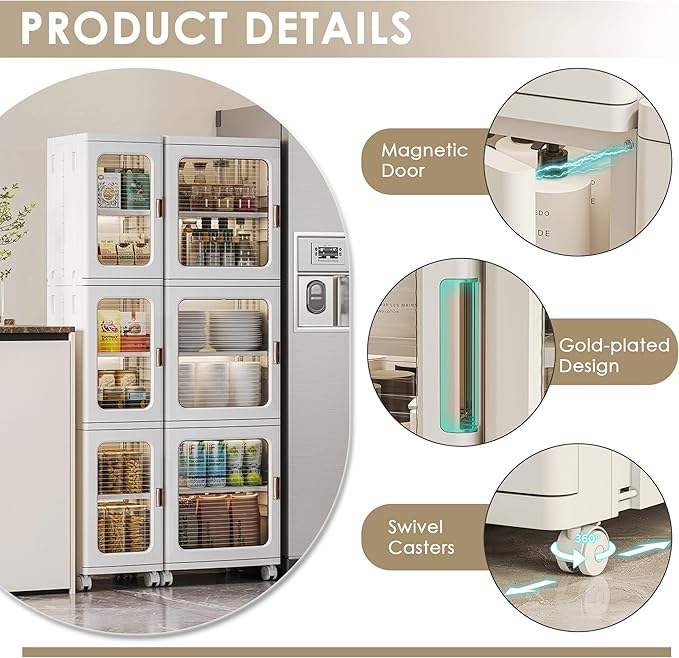 VECELO 4-Tier Tall Narrow Storage Cabinet - Image 4