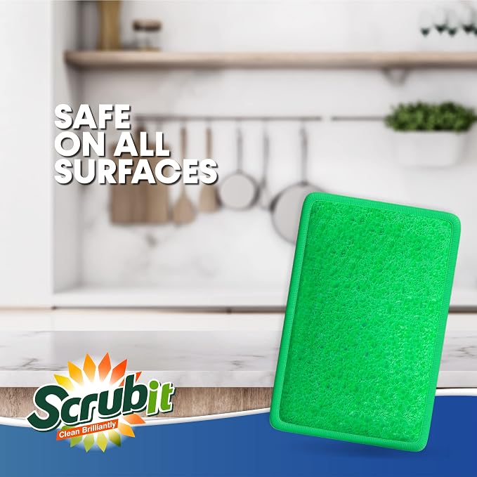 Scrub and Wipe Cleaning Pads – SCRUBIT Dual Sided Scouring Pad and Sponge - Image 6