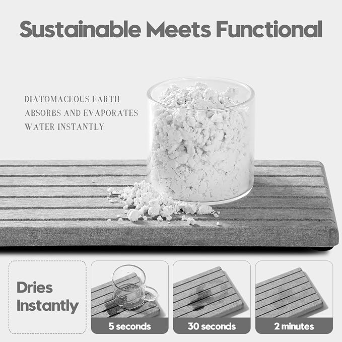 2PCS Instant Dry Diatomite Stone Counter Makeup Tray Organizer, Fast Drying - Image 3