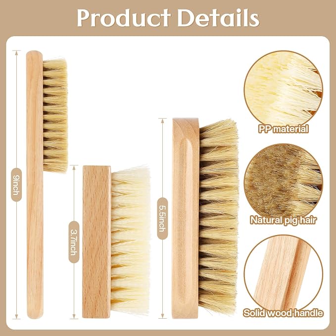 3 Pcs Wood Laundry Stain Brush Stain Remover Brushes - Image 2