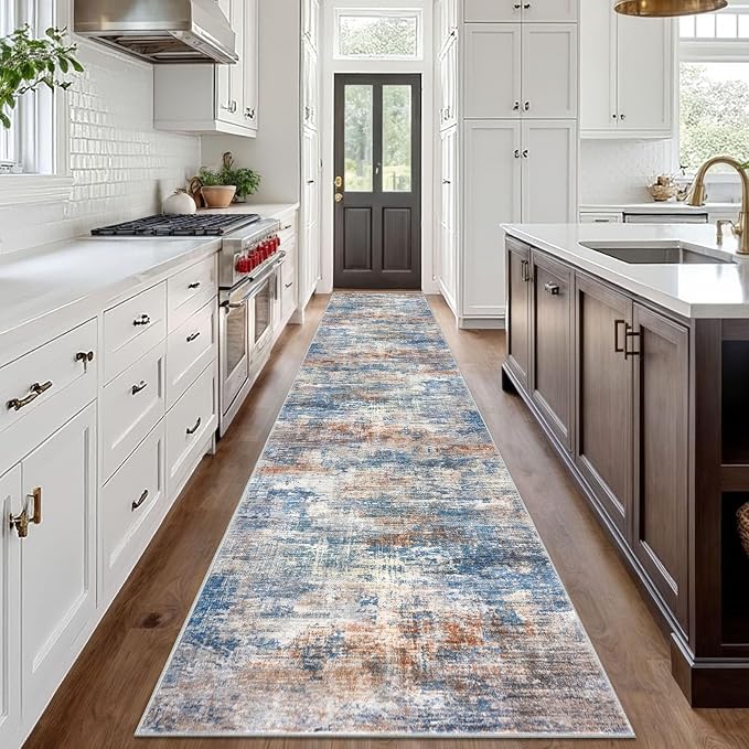 IOHOUZE Abstract Runner Rug 3x18 Ft Extra Long Washable Runners - Image 2