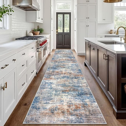 IOHOUZE Abstract Runner Rug 3x18 Ft Extra Long Washable Runners - Image 2