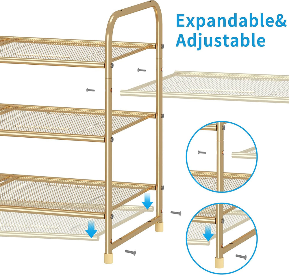 Simple Trending 3-Tier Stackable Shoe Rack, Expandable & Adjustable Shoe ...