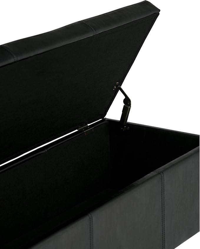 SIMPLIHOME Avalon 48 inch Wide Contemporary Rectangle Storage Ottoman Bench in - Image 7