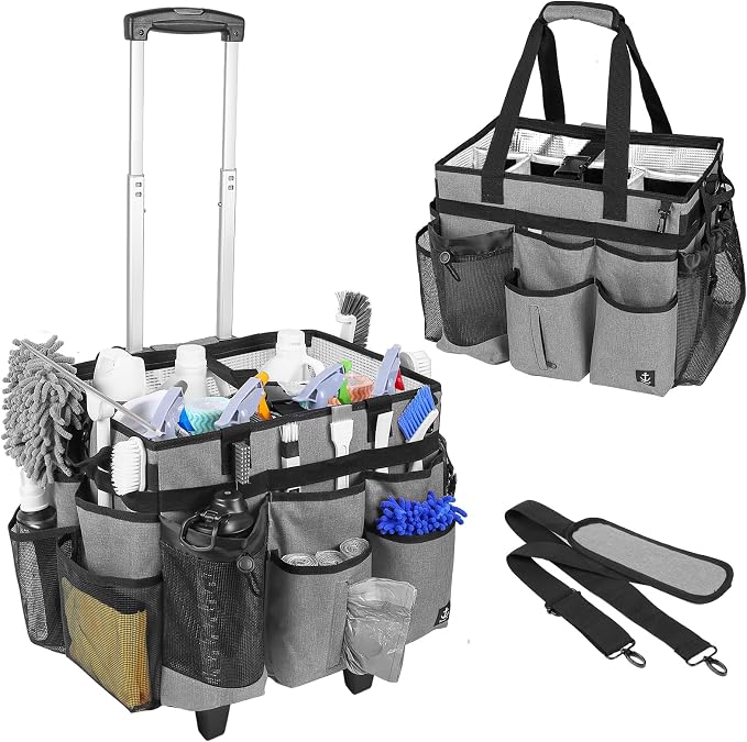 Extra large Rolling Cleaning caddy bag by Timoxi