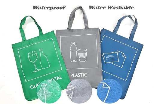 YOUNG DA Reusable Recycle Bags, 3-Piece Separate Recycling Bin Set - Image 4