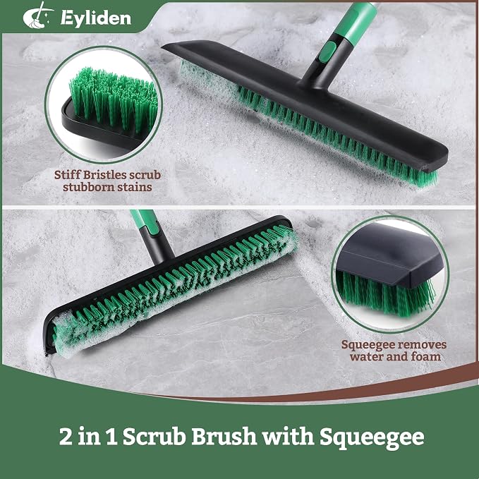 Eyliden X-Large Floor Scrub Brush, 2 in 1 Scrape Brushes - Image 3