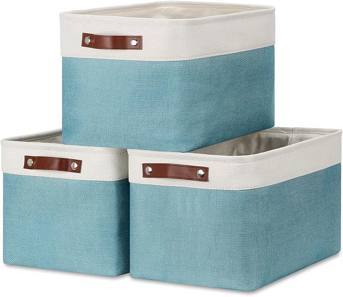 DULLEMELO Storage Baskets for Shelves, Fabric Collapsible Rectangular Storage by DULLEMELO