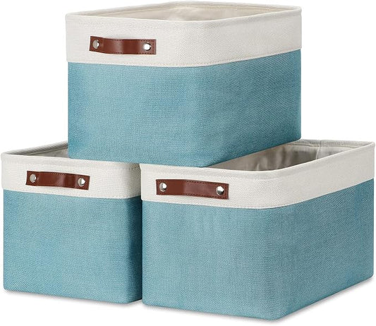 DULLEMELO Storage Baskets for Shelves, Fabric Collapsible Rectangular Storage by DULLEMELO