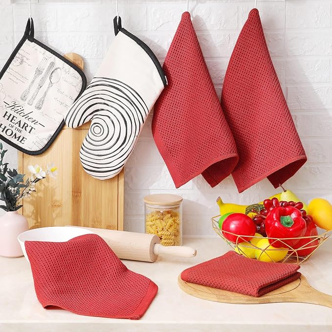 Homaxy 100% Cotton Waffle Weave Kitchen Dish Cloths, Ultra Soft Absorbent Quick - Image 6
