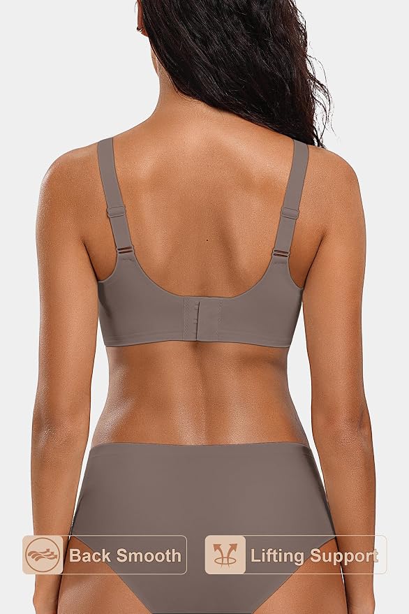 Vertvie Womens Seamless Bras No Underwire Supportive Wireless Push Up Full - Image 3