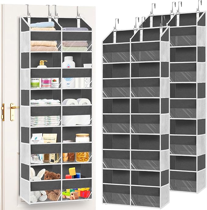 2 Pack Over the Door Organizer 5 Tiers, Extra Large Behind Door Storage of 10 by Ofiray-home