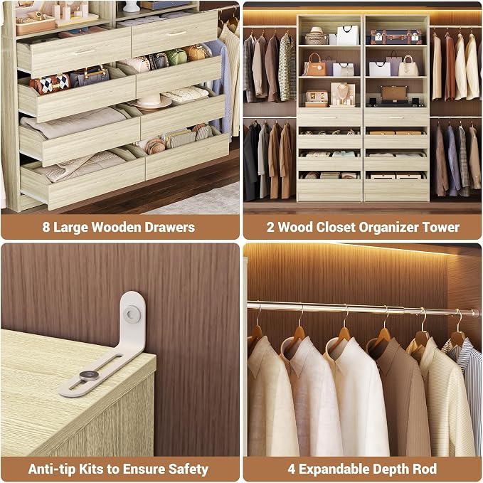 Aheaplus Closet System, 6-15Ft Closet Organizer - Image 3
