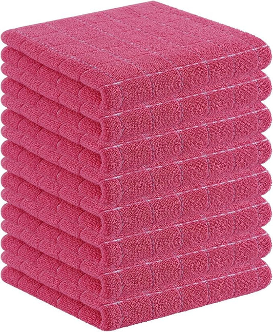Homaxy 100% Cotton Terry Kitchen Towels, Checkered Designed, Soft and Super by Homaxy