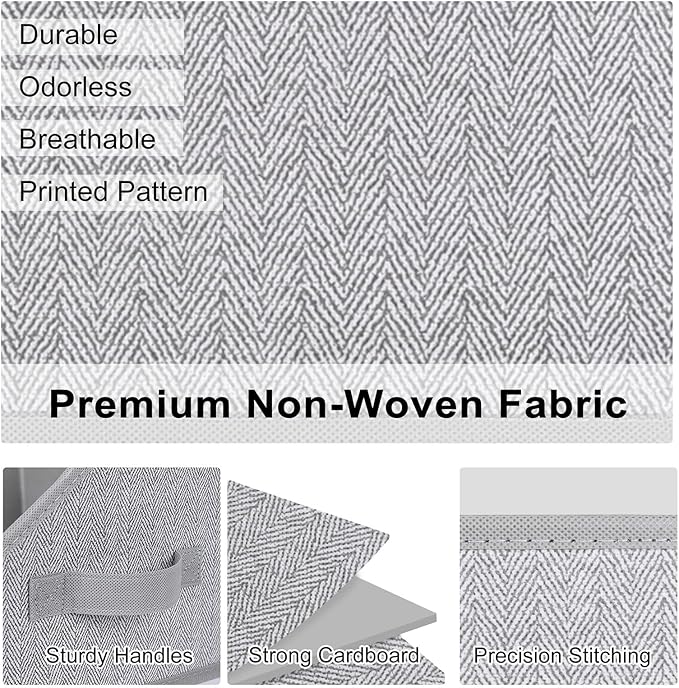 WUIKE 3 Pack Large Closet Storage Bins, Fabric Trapezoid Storage Baskets - Image 4