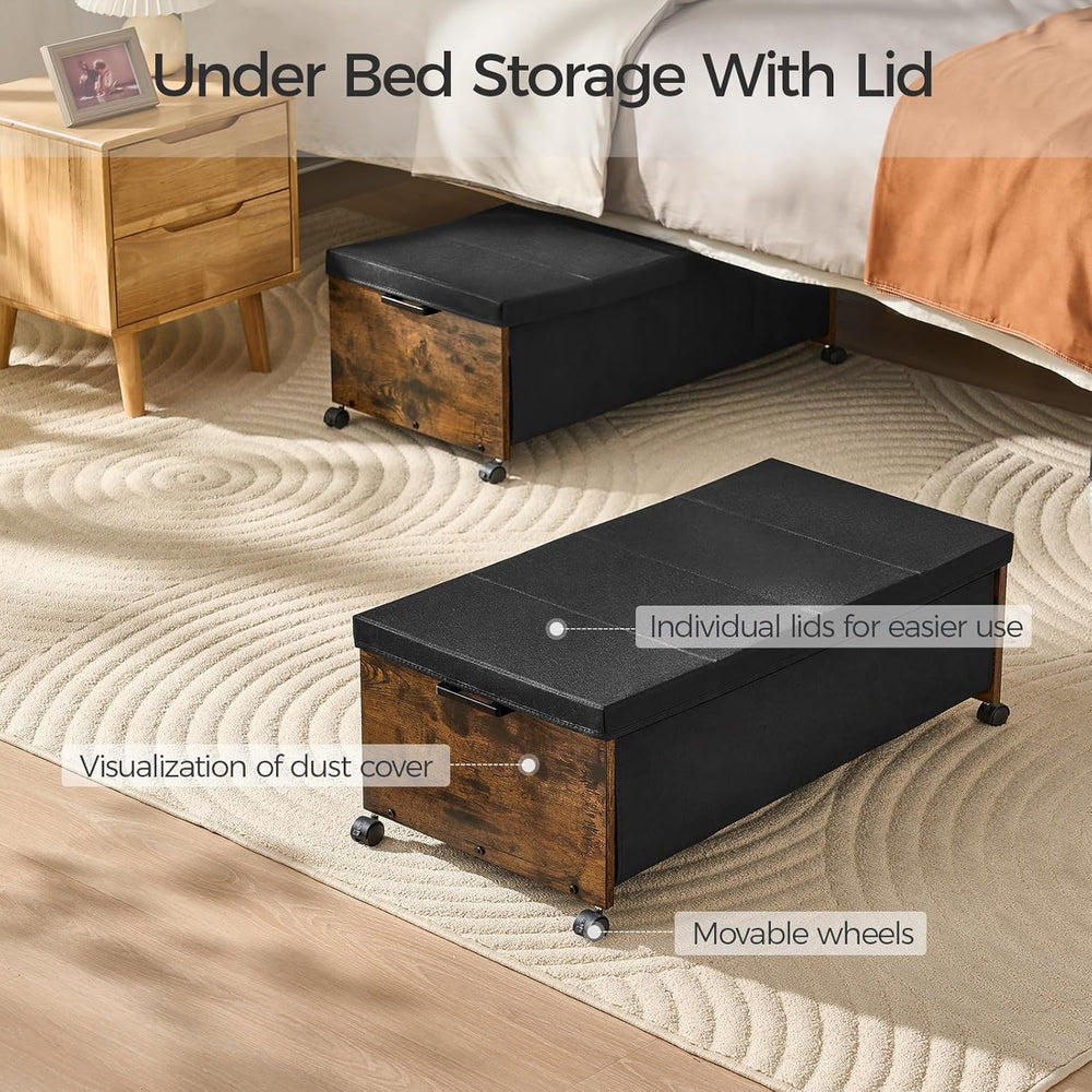FOUCSSOMEI Under Bed Drawers on Wheels, XXXXL Size, UnderBed Storage with Whe...