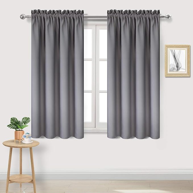 DWCN Grey Blackout Curtains for Bedroom – Rod Pocket Thermal Insulated Energy by DWCN
